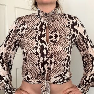 Olivaceous Snake print blouse